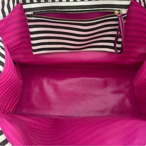 Henri Bendel Pink and Brown Striped Tote - Picture 4 of 6